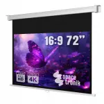Projektorekraan 72" k&auml;sitsi lakke kinnitatav HD 4K 16:9 Spacetronik