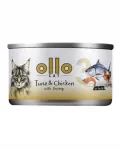 Kassikonserv OLLO Nr. 3, tuunikala ja kana krevettidega, 70 g