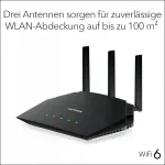 Traadita ruuter NETGEAR WiFi 6 AX1800, 4 voo, kuni 100 m&sup2;