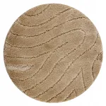 &Uuml;mmargune vannitoa vaip 50 cm WAVES liivakarva, libisemiskindel, pehme #KPL329