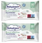 Niisked salvr&auml;tid BABYDREAM Sensitive aloesega ja allantiiniga, 2x80 tk