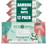 Niisked salvr&auml;tid Eco Soul Bamboo Baby l&otilde;hnatud 12 x 64 PREMIUM 5060