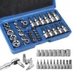 Torx otsikute komplekt E4-E20, 3/8", 1/2", T10-60