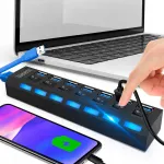 USB jagaja, 7 porti, USB 3.0, l&uuml;litiga