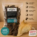 Kuivatatud kaamelikoore 500 g ja veise k&otilde;rvad, looduslik koeratoit