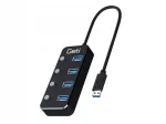 USB-jaotur GETI GUH4AS, 4x USB-A 3.0 &uuml;hendust l&uuml;lititega