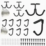 Metallist mustad konksud kappidele, 12 tk.