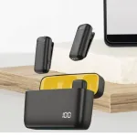 Lavalier-t&uuml;&uuml;pi mikrofon laadimisdokiga, must-kollane, Type C