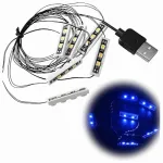 LED valgustite komplekt plokkidele, sinine, USB, 6 tk.