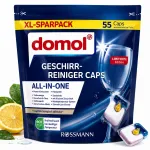 Domol All In One n&otilde;udepesukapslid, 55 tk, 8in1, XL Shine