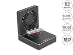SSD dokk Delock 64352, M.2 NVMe, USB 20 Gbps, koopiamise funktsioon