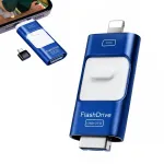 128 GB USB m&auml;lupulk 4in1, USB 3.0, iPhone, Android, USB-C, Lightning, sinine