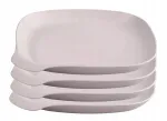 Korduvkasutatavad plastikust taldrikud, 4 tk, 21 cm, liivakarva