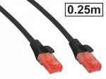 V&otilde;rgukaabel Cat.6 UTP RJ45-RJ45, 0,25 m, must, AWG26, vask