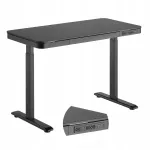 Reguleeritav elektriline kirjutuslaud 120x60 cm, USB, 60 kg, 2 segmenti, sahtli ja konksuga