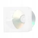 Valged CD &uuml;mbrikud aknaga, 125x125 mm, 100 tk