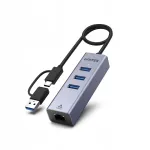 USB-C jagaja Unitek 4in1: Ethernet, 3x USB-A 5 Gbps, USB-A adapter