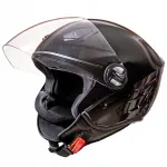 Avatud kiiver TORQ-202 M, must l&auml;ikiv, ECE 22.06, rollerile ja mootorrattale