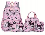 Seljakott ja 4-osaline KUROMI SANRIO pliiatsikomplekt