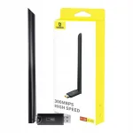 V&auml;line USB v&otilde;rgukaart BASEUS WiFi 300 Mbps, 2,4 GHz, antenniga