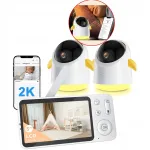 WiFi-ga videolikamera 2K resolutsiooniga, 2 p&ouml;&ouml;rlevat kaamerat, 5" LCD, kahepoolne heli