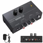 Heli phono v&otilde;imendi RCA &uuml;hendusega 12V DC toiteplokiga, must