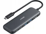 USB-C hub Anker 332, 5 &uuml;hendust, 4K, 100 W, 2 x USB-A, must