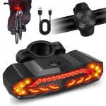 Tagumine jalgratta LED-lamp suunatulede, signaali ja kaugjuhtimispuldiga