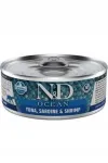 N&D Ocean konserv kassidele tuunikala, sardiinide ja krevettidega, 70 g