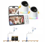 Traadita beebimonitor p&ouml;&ouml;rleva FHD WiFi kaameraga, 5" LCD, 4x suum
