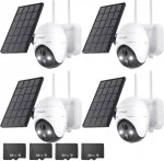 V&auml;litingimuste p&ouml;&ouml;rlev WiFi IP-kaamera SOLAR 5MP, 4 tk, SD-kaardi toega