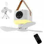 Kaasaskantav telkimisventilaator 3600 mAh akuga, lakke kinnitatav