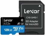 Lexar 128GB microSDXC 633x UHS-I A1 V30 U3 m&auml;lukaart