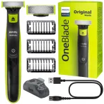 Philips OneBlade vee- ja veekindel habemenugade komplekt, 3 otsikut, suur aku