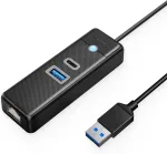 USB-C v&otilde;rgu jagaja 3 Gigabit RJ45 porti, 2500 Mbps