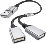 USB jagaja MOGOOD, 1-2, 1.5A, 480Mbps, must, punutud