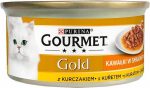 PURINA Gourmet Gold m&auml;rg kassitoit kanaga, 85 g
