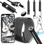5 m endoskoopiline kaamera, 3in1, Full HD, PC- ja Android-seadmetele