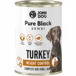 John Dog Pure Black Sensi Weight Control koeratoit kalkunilihaga, 400 g