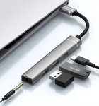USB-C jaotur, 4 &uuml;hendust: USB 2.0 ja 3,5 mm helipesa