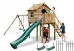 Laste m&auml;ngumaja SQUARE TOYS libedaga ja 2 kiikumisega