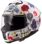 Motorratturi kiiver LS2 FF808 Stream II Flowers, valge, integraalne
