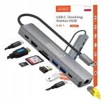 USB-C 8in1 jaotus HDMI 4K 60Hz, LAN gigabit Ethernet 1000MB