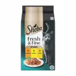 SHEBA Fresh & Fine m&auml;rg kassitoit linnulihaga kastmes, 6 x 50 g