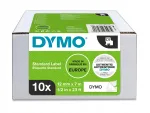 Liimiga lint DYMO D1 45013, 12 mm x 7 m, valge musta tekstiga, 10 tk.