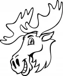 Kleeps autole &bdquo;Moose Head Elk&ldquo;, 15 x 12,6 cm, taustata