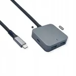 USB 3.2 Gen 2 jaotur, 4 &uuml;hendust (2xA, 2xC), 3 m pikenduskaabel, VALUE