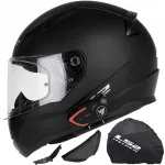 Motorrattakiiver LS2 FF353 Rapid II must matt, V80 Bluetooth handsfree-ga