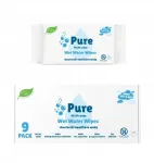 Niisked salvr&auml;tikud Pure Water Wipes BIO, 99,9% vett, 9x60 tk