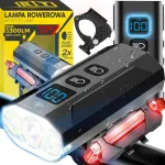 Jalgratta LED lamp ees ja taga, 5 režiimi, 1300 lm, 2500 mAh, IP65, hoidik 360&deg;